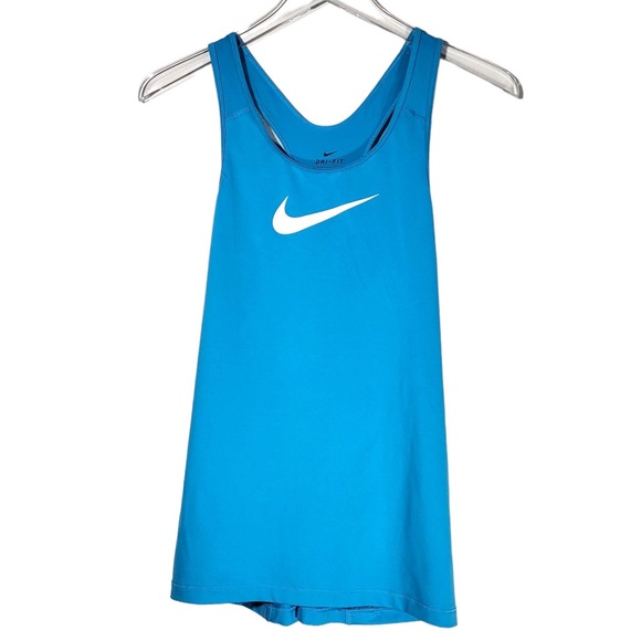 Nike Tops - Nike Womens Dri-Fit Racerback Athletic Workout Loose Fit Tank Top in Blue